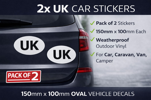 Oval car stickers - 2x,