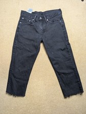 Levi's 511 Black 3/4 Length Jeans Cut-off W28