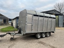 Graham Edwards Tri Axle Cattle Trailer. Tractor Loader Sheep Pick Up Spreader Mf