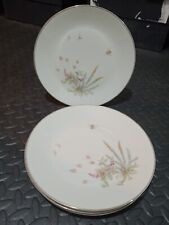 4 X Hutschenreuther Wildflowers, Bee & Dragonfly Gold Rim Dinner Plates