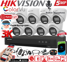 HIKVISION Audio Mic CCTV SECURITY 5MP SYSTEM 3K CAMERA ColorVu Night Vision Kit
