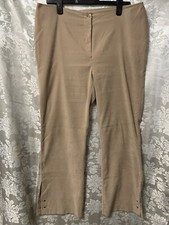 E-vie Evie Clothing Beige Wide Fit / Boot Cut Casual Cowgirl Trousers Size 18