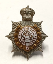 Rare WW1 Army Service Corps Officers Mounted & Enamel Collar Badge
