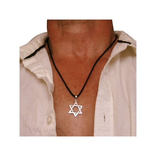 Jewish star necklace - men,