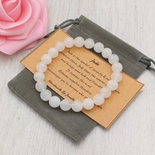 White jade bracelet - jade, stretch