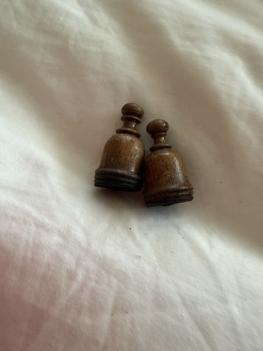Treen tiny candle snuffers - tiny,
