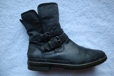 Black Leather & Textile UGG