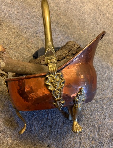 Antique copper and brass coal - copper,