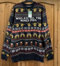 TU -  M - BNWT - CHRISTMAS FAIRISLE CREW NECK JUMPER - NAVY GREEN BROWN RED  NEW