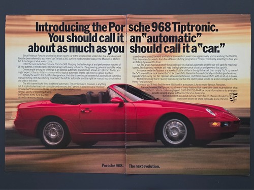 1992 page print porsche - 2-page, ad