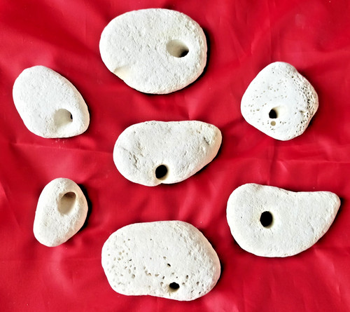 Natural chalk hag stones - x,