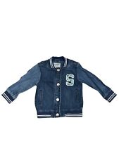 Next Jacket Girl’s Basic 100% Cotton Blue Denim Long Sleeve Snap Aged 2-3 Years