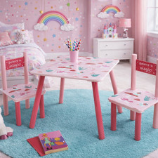 Wooden Table and 2 Chairs Kids