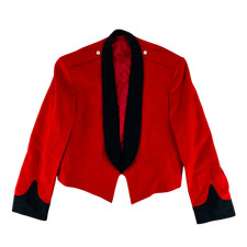 British Army Jacket Mess Dress Red Black Vintage 70s Royal Engineers Medium