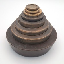 8 Antique Vintage Avery Brass Weights Stacking Graduated 2 Lb To ¼ oz GR 370