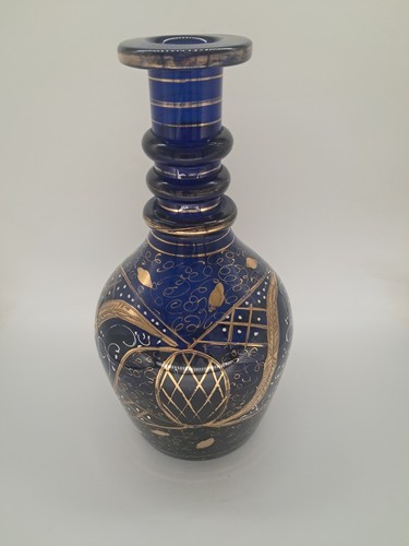 Bohemian blue glass - bohemian, decanter