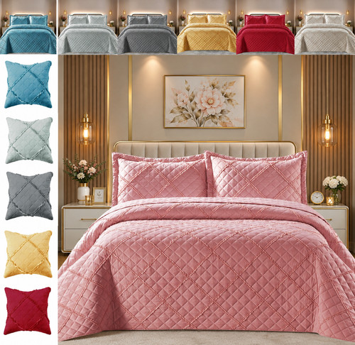 Piece quilted bedspread set - quilted,