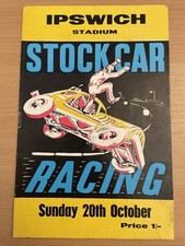 Stock Car Programme Spedeworth Ipswich 20-10-1968