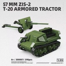 Custom 1:35 WW2 Military Building Blocks Bricks 57MM ZIS-2 T-20 Armored Tractor