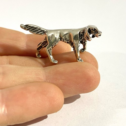 Vintage solid silver setter - solid,