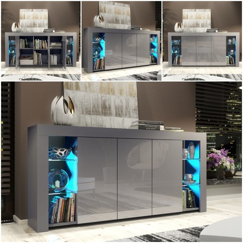 Sideboard 164cm dark grey - dark,