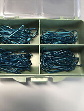 100 x SEA FISHING HOOKS IN TACKLE BOX -  SIZES FROM 1 - 2/0