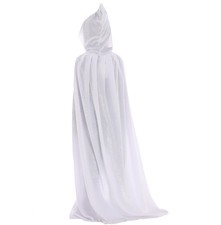 Adult Velvet Hooded Robe Cloak Cape Long Halloween Vampire Costume Fancy Dress