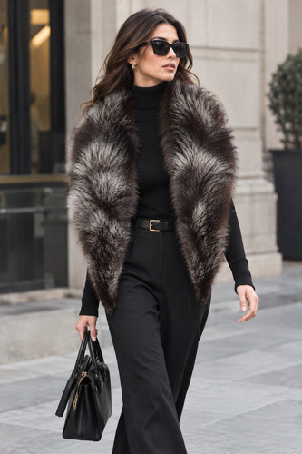 100 real silver fox - real, fur