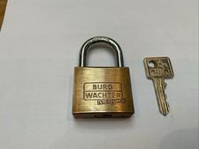 BURG WACHTER MAGNO PADLOCK & ORIGINAL KEY.  MADE IN GERMANY.  FREE POSTAGE