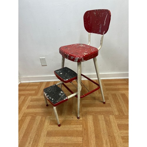 Vintage metal step stool - vintage, chair