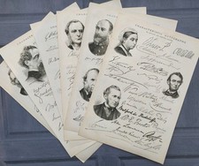 Famous Antique Victorian Autographs Signatures Philographer Book Pages Ephemera