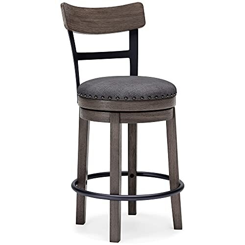 Dark gray swivel - bar, stool