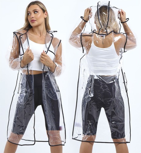Womens transparent rain mac - rain,