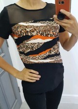 Debenhams Star by Julien Macdonald beautiful print short sleeve blouse top UK 8