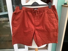 jacamo waist 39/41 burnt orange brown shorts elastictaed cord cotton/elastane