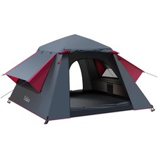  3 Man Extra Large PopUP Camping Tent-Waterproof&Automatic Setup /2 Door Dome