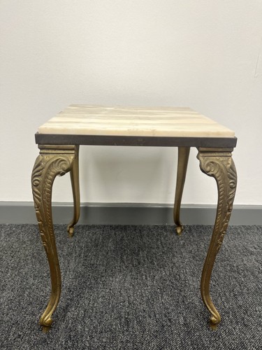Vintage brass and marble side - brass,