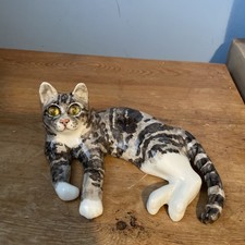 Jenny Winstanley Tabby Cat  Laying Size 2 Signed RARE Example Lovely