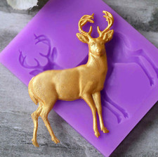 Silicone Christmas Reindeer  Deer Fondant Cake Sugar craft Mould Decor Mold Tool