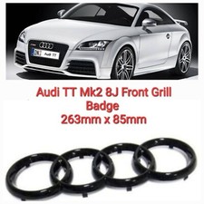 Fits Audi TT Mk2 8J A4 Gloss Black Grill Badge OEM compatible 263mmx85mm 