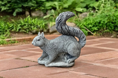 Concrete squirrel porch statue - concrete,
