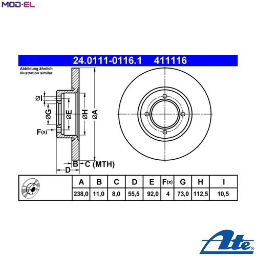 Brake disc 0111 0116 1 - brake, 24.0111-0116.1