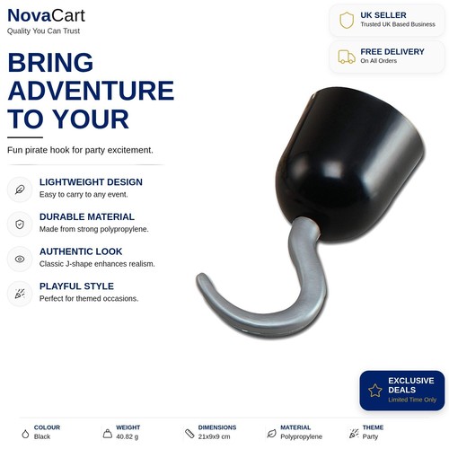 Pirate hook toy black - pirate,