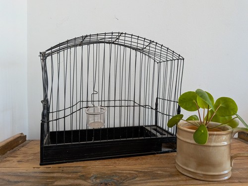 Vintage black wire hanging - vintage,