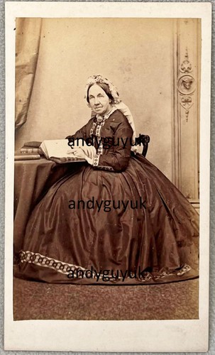 Cdv lady fine bonnet - bonnet, open