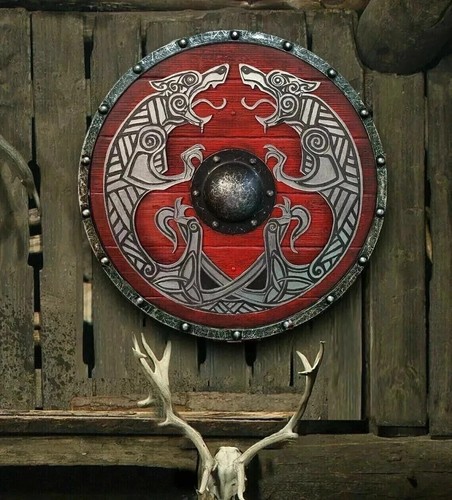 Medieval wooden shield - shield, round