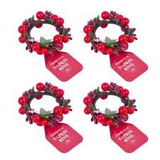  4 Red Berry Napkin Rings