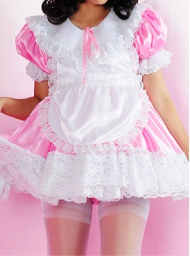 Sissy pink lockable dress - pink,