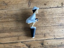 Wine Bottle Stopper Crown Green Bowles Bowling Lady Bowler 9cm tall