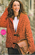 597 LADIES CABLE CARDIGAN/JACKET CHUNKY 32 TO 50" VINTAGE KNITTING PATTERN COPY